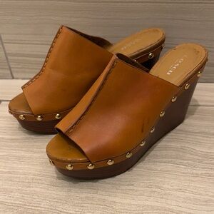 Coach Women's Tan Wedge Sandals